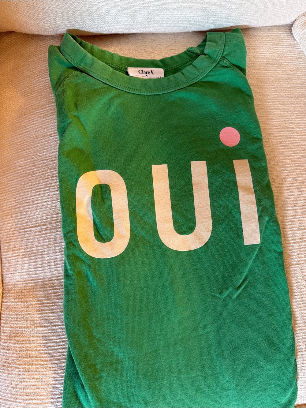 Clare V Green 'oui' Sweatshirt